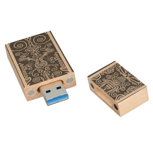 Viking Tattoo Wood Flash Drive