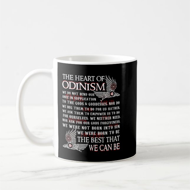 Viking The Heart Of Odinism Raven Coffee Mug (Left)