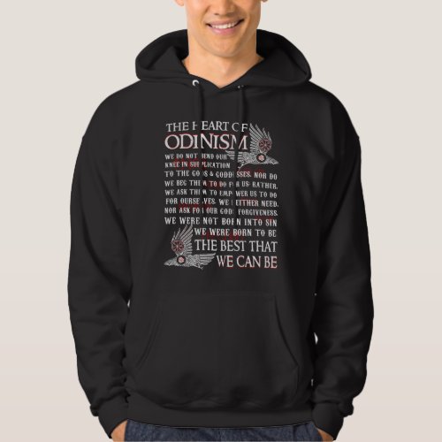 Viking The Heart Of Odinism Raven Hoodie