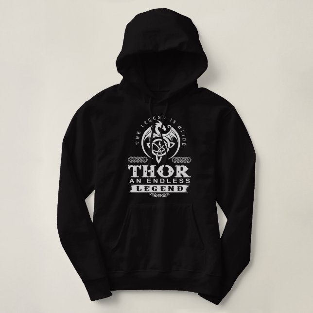 Viking The Legend Is Alive Thor An Endless Legend Hoodie (Design Front)