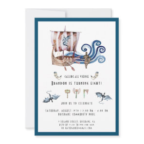 Viking Themed Birthday Party Invitation