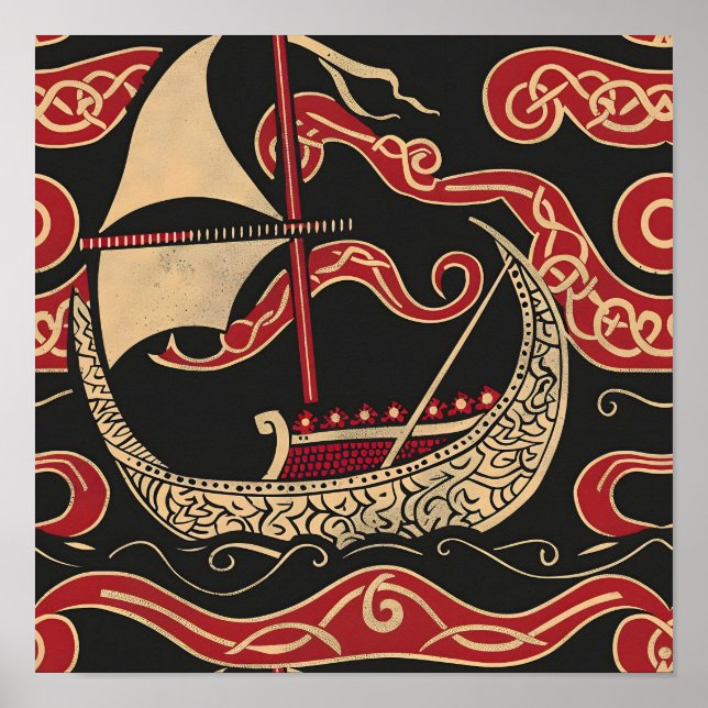 Viking Themed Longship  Poster (Front)