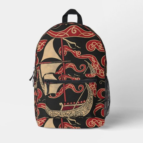 Viking Themed Longship  Printed Backpack