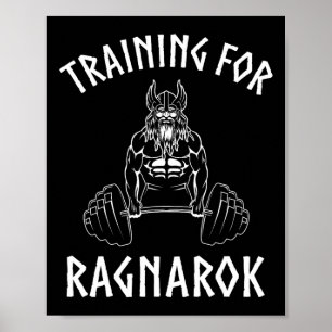 Viking Training For Ragnarok Shirt Norse Gym Poster