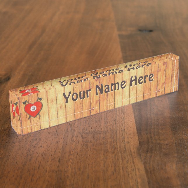 Viking Valentine Desk Name Plate (Side)