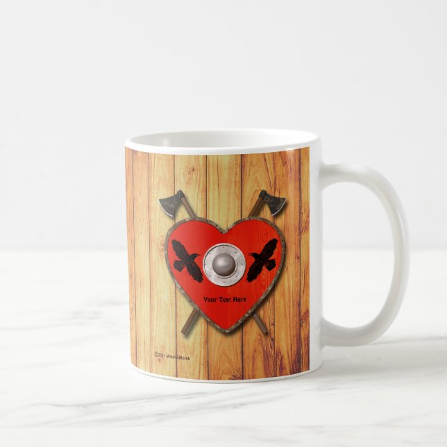 Viking Valentine - Raven Coffee Mug (Right)