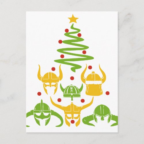 Viking Valhalla Christmas Tree Holiday Postcard