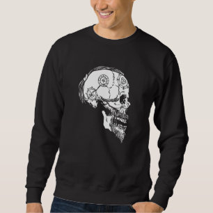 Viking Valhalla Skull Norse Mythology Braided Hair Sweatshirt