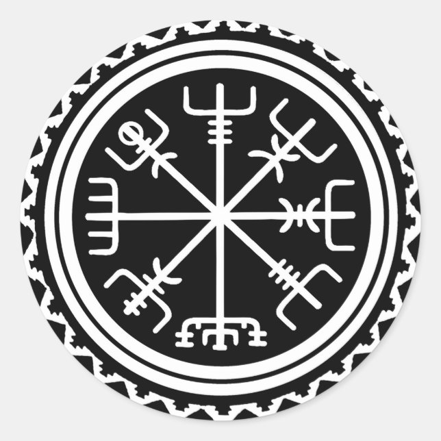 Viking Vegvisir Compass Classic Round Sticker (Front)