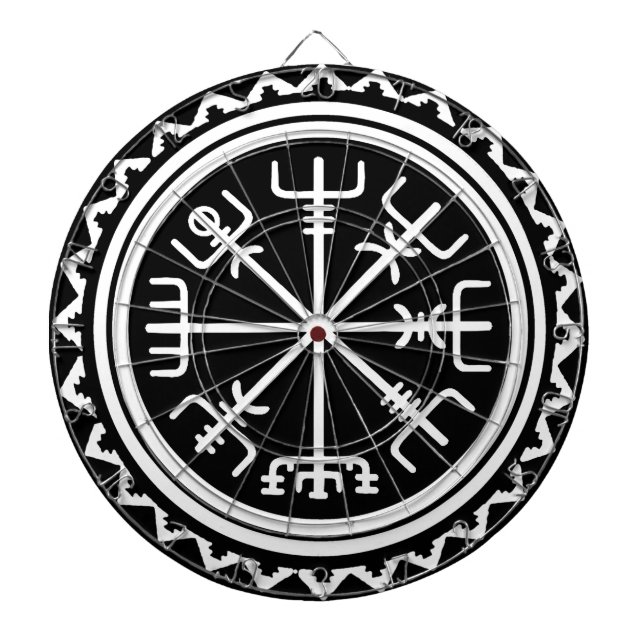 Viking Vegvisir Nautical Compass Dartboard With Darts (Front)