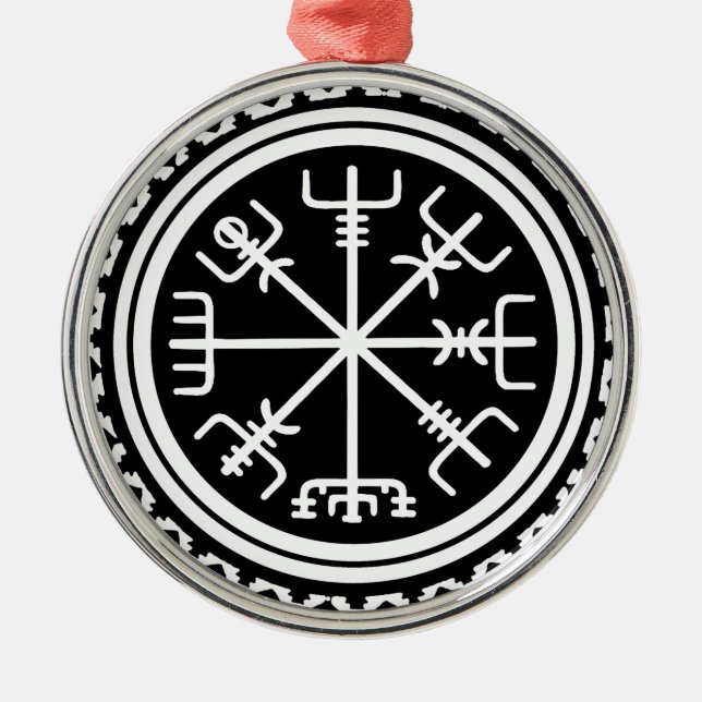 Viking Vegvisir Nautical Compass Metal Ornament (Front)