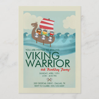 Viking Warrior Birthday Invitation