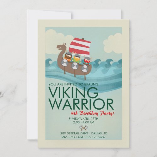 Viking Warrior Birthday Invitation