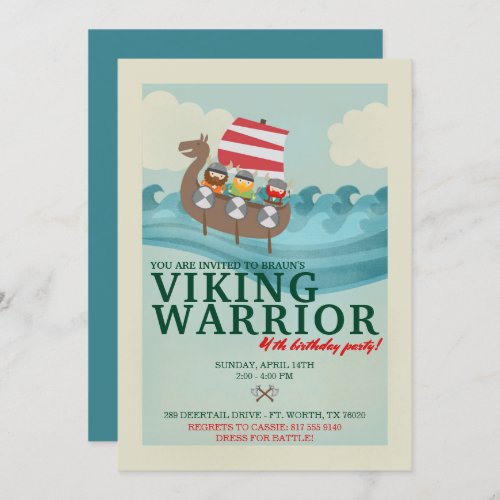 Viking Warrior Birthday Party Invitation