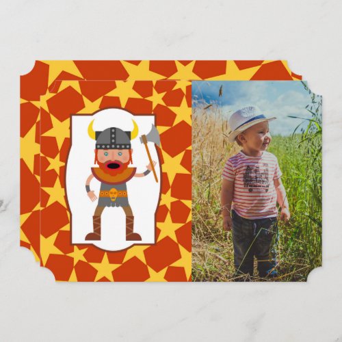 Viking Warrior Boy Birthday Party photo Invitation