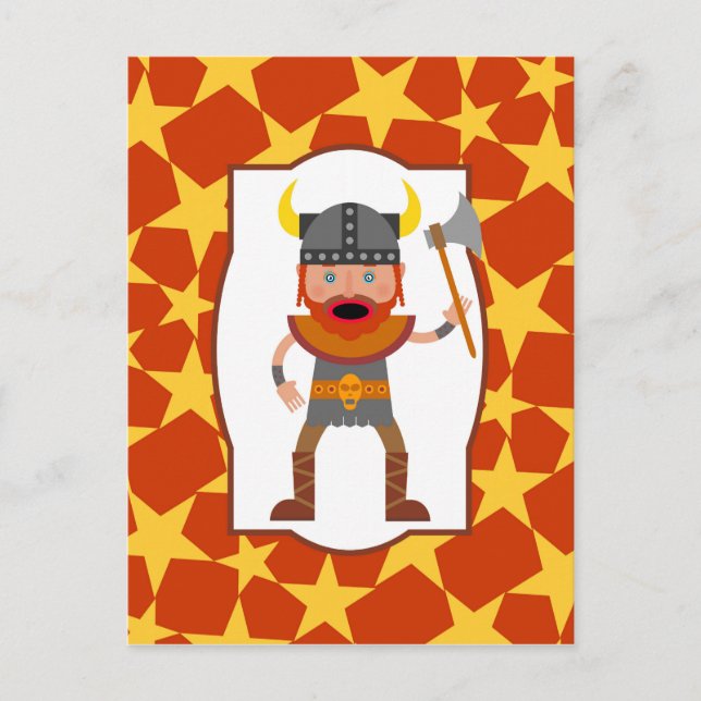 Viking Warrior Boy Birthday Party Postcard (Front)