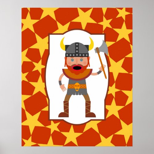 Viking Warrior Boy Birthday Party Poster