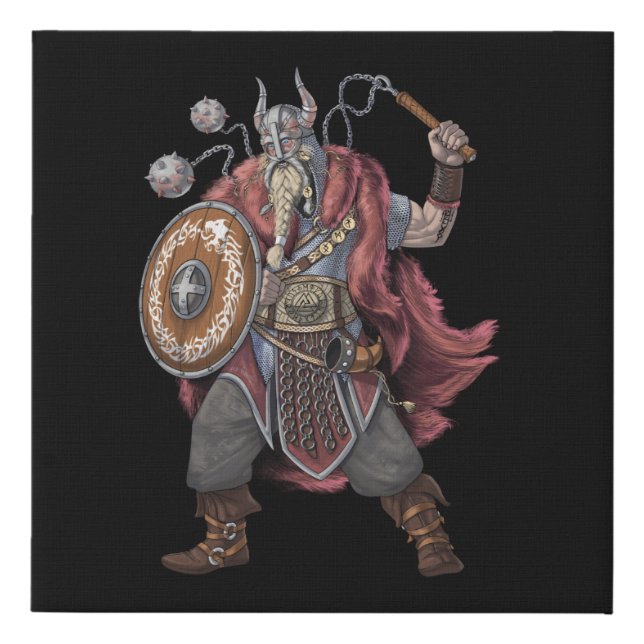 Viking Warrior Faux Canvas Print (Front)