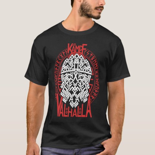 Viking warrior fighter Valhalla runes Norse compas T_Shirt