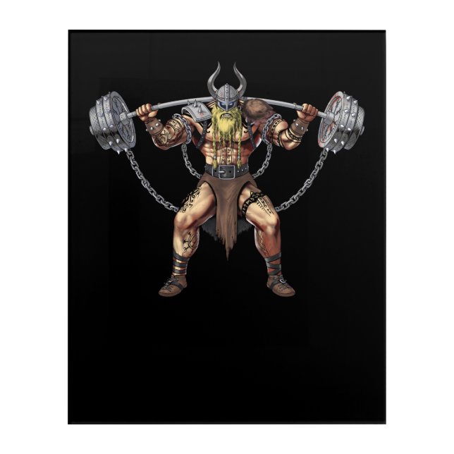 Viking Warrior Fitness Weight Lifting Acrylic Print (Front)