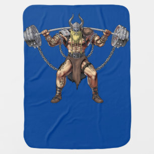 Viking Warrior Fitness Weight Lifting Baby Blanket