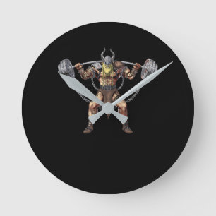 Viking Warrior Fitness Weight Lifting Round Clock
