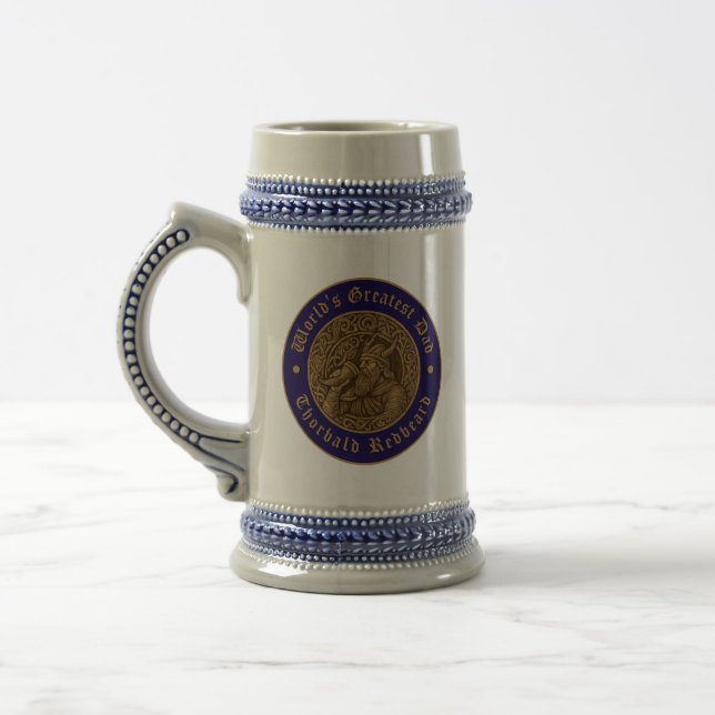 Viking Warrior Greatest Dad Beer Stein (Left)