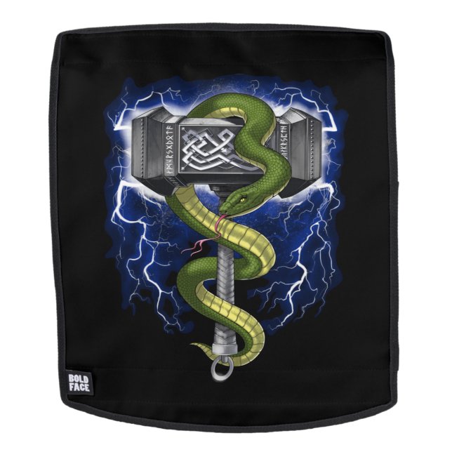 Viking Warrior Hammer Backpack (Removable Face)