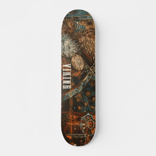Viking Warrior Illustration Skateboard (Front)