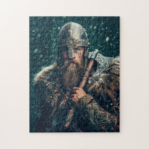 Viking Warrior in Authentic Attire Jigsaw Puzzle