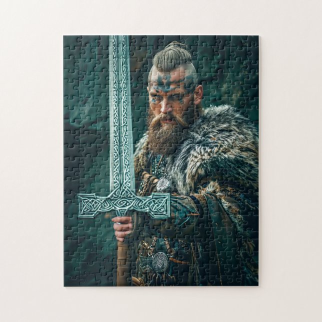 Viking Warrior in Authentic Attire Jigsaw Puzzle (Vertical)