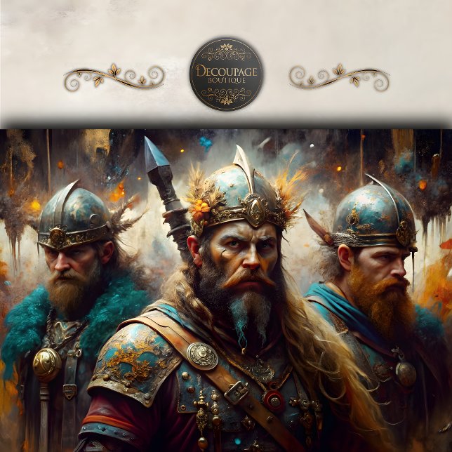 Viking Warrior Kings Portrait Decoupage Tissue Paper (Viking Warrior Kings Portrait Decoupage Tissue Paper)