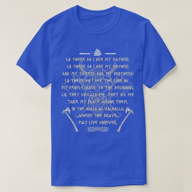 Viking Warrior Nordic Axes Prayer Before The Battl T-Shirt (Design Front)