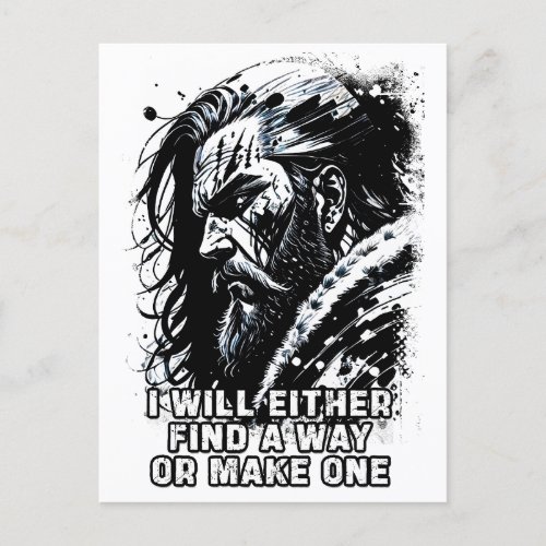 Viking warrior Norse Mythology Powerful words Postcard