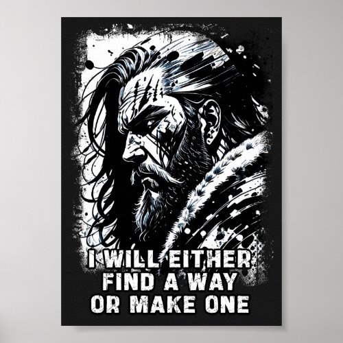 Viking warrior Norse Mythology Powerful words Poster