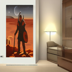 Viking warrior on Mars  AI Art  Poster