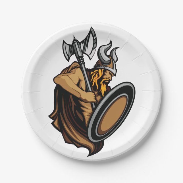 Viking Warrior Paper Plates (Front)