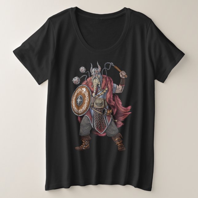 Viking Warrior Plus Size T-Shirt (Design Front)