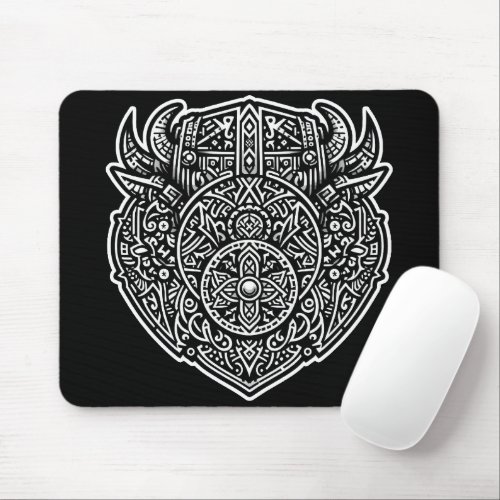 Viking Warrior Shield Mouse Pad