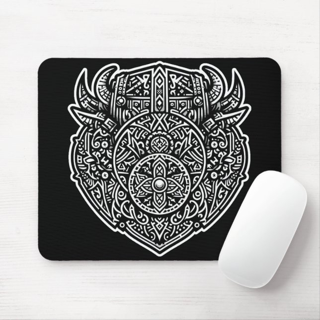Viking Warrior Shield Mouse Pad (With Mouse)