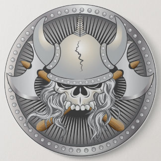 Viking Warrior Skull Button