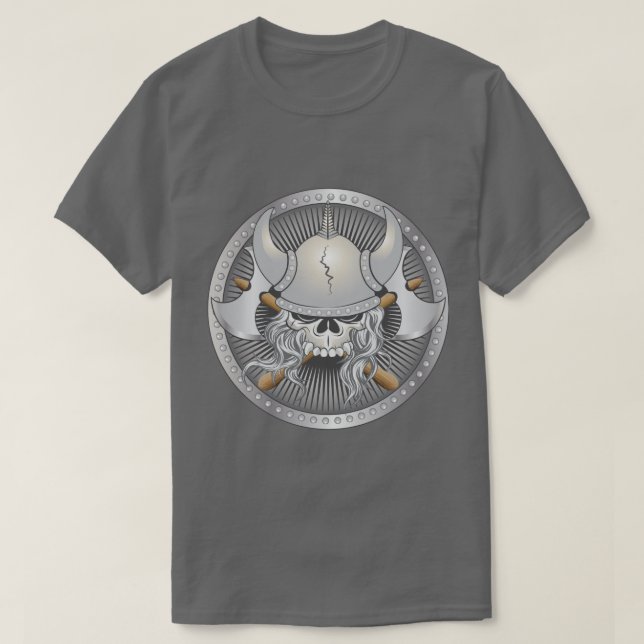 Viking Warrior Skull T-Shirt (Design Front)