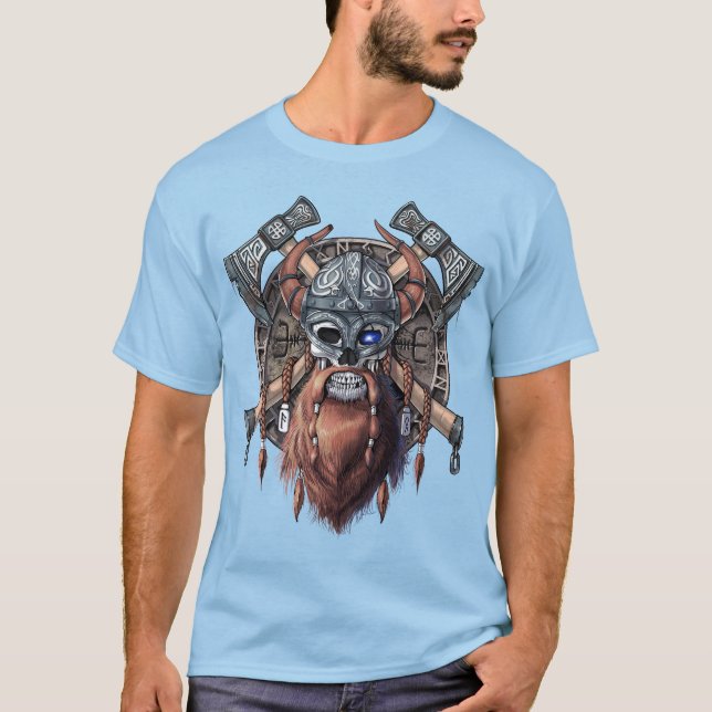 Viking Warrior Skull T-Shirt (Front)