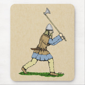 Viking Warrior Wielding Broad-Axe Mouse Pad