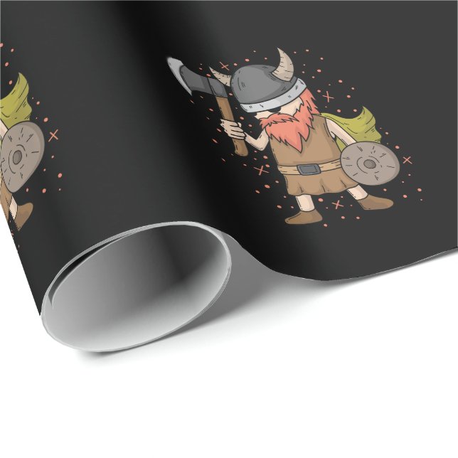 Viking Warrior with full beard and armor Wrapping Paper (Roll Corner)