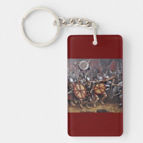 Viking Warriors Charge into Battle Key Ring