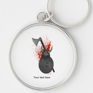 Viking Weapons Of War And Blood Splatter Keychain
