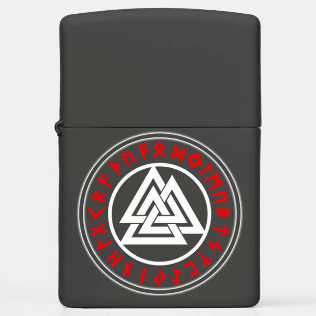 Viking White Triscalion Zippo Lighter (Front)