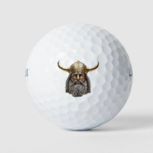 VIKING WITH GOLDEN HORNED HELM GOLF BALLS