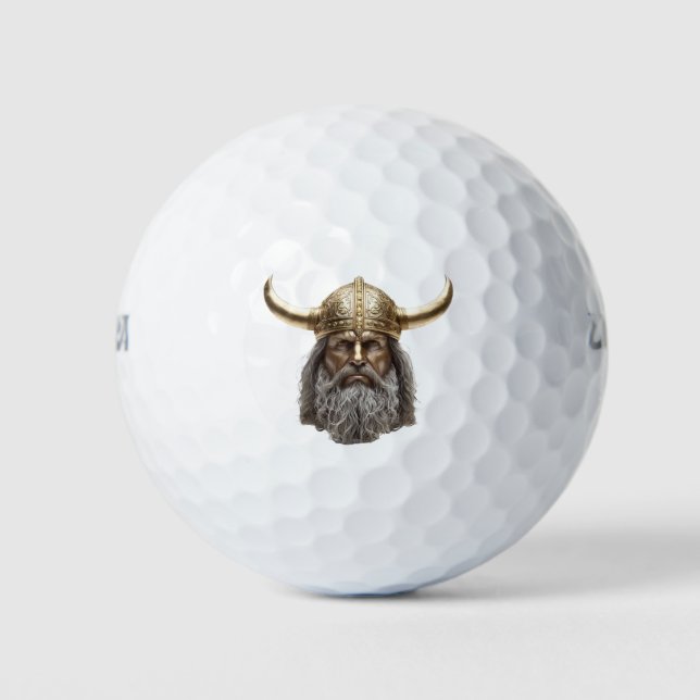 VIKING WITH GOLDEN HORNED HELM GOLF BALLS (Front)